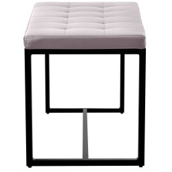 Banco Barci B, imitación de cuero blanco