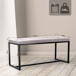 Banco Barci B, imitación de cuero blanco