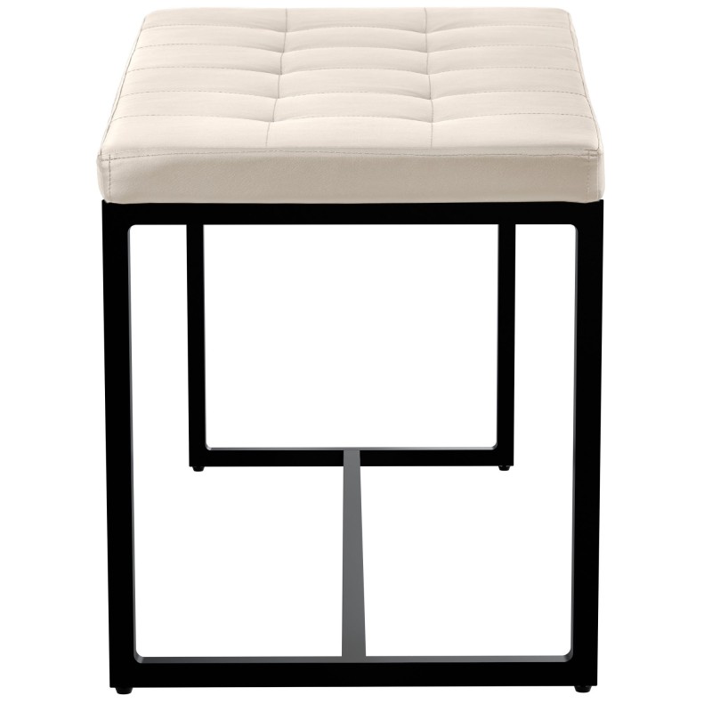 Banco Barci B, imitación de cuero, color crema