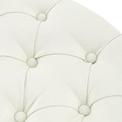 Banco tapizado en tela color crema Amun B150