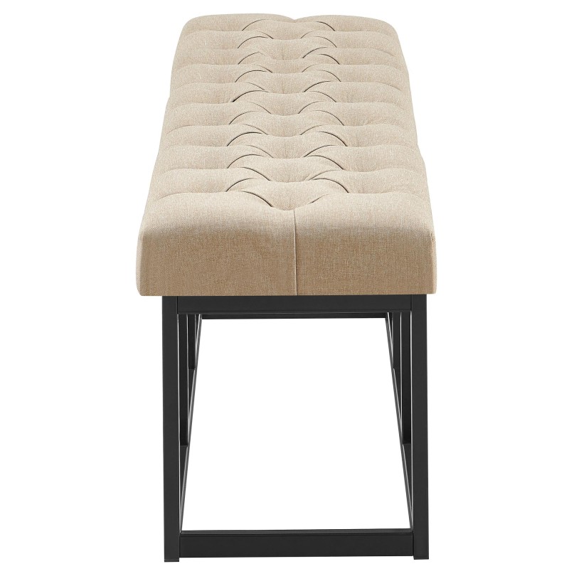 Banco tapizado en tela color topo Amun B150