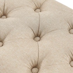 Banco tapizado en tela color topo Amun B150