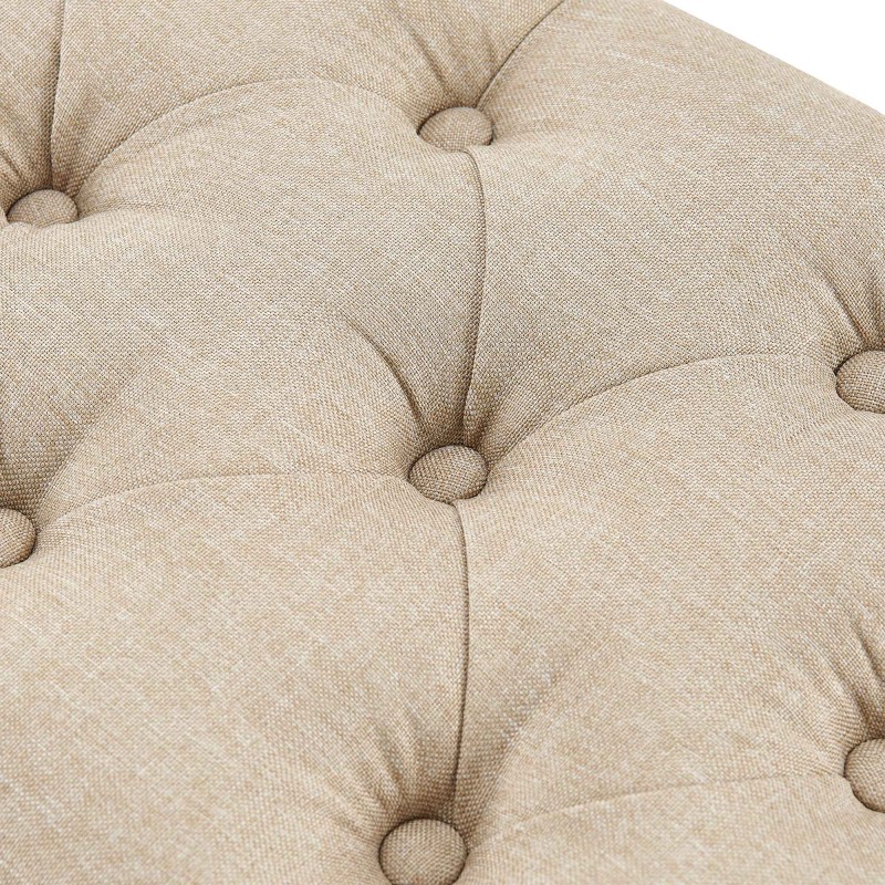 Banco tapizado en tela color topo Amun B150