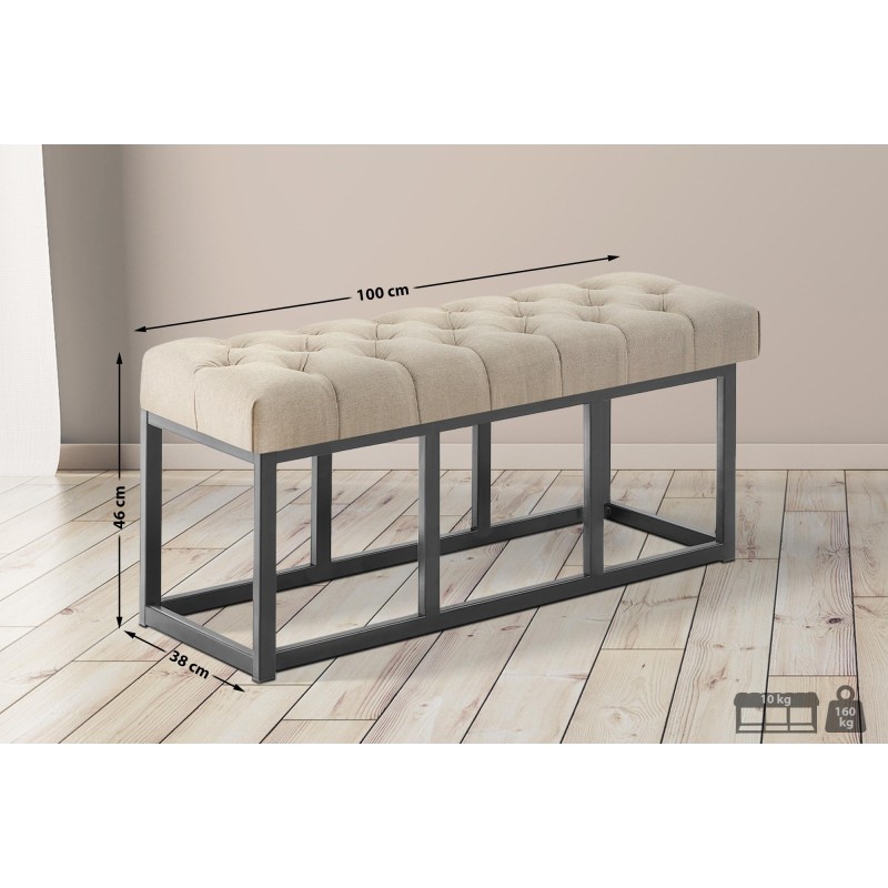 Banco Amun, tela color topo B100