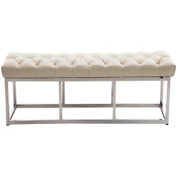 Banco Amun, imitación de cuero color crema E120