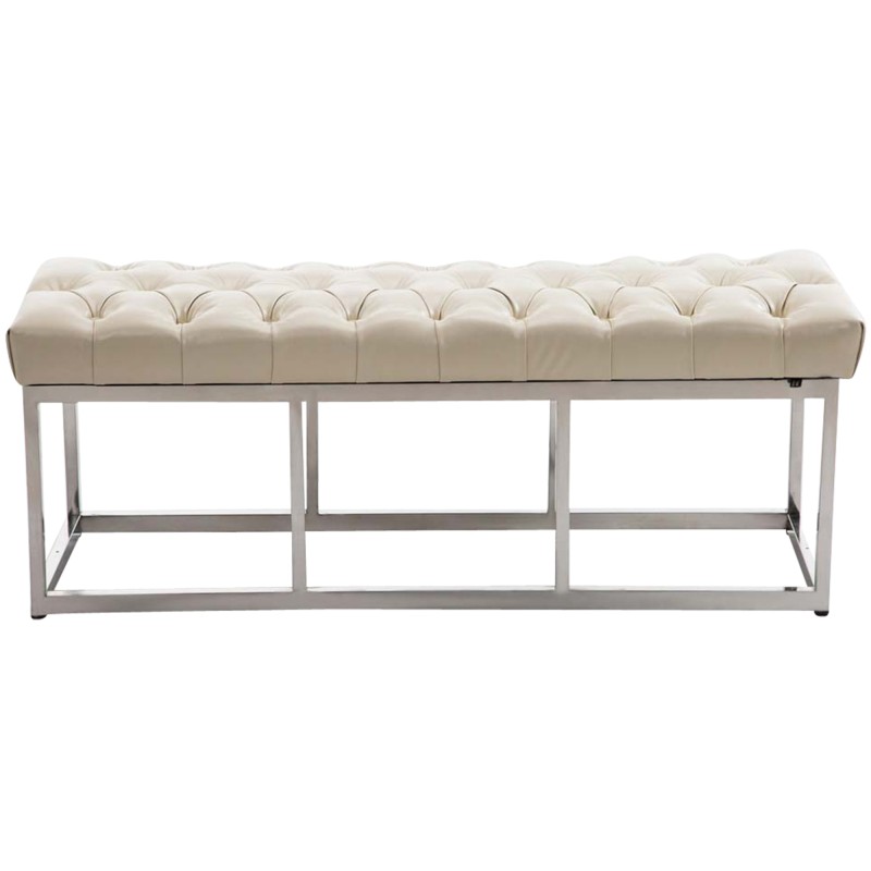 Banco Amun, imitación de cuero color crema E120