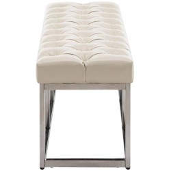 Banco Amun, imitación de cuero color crema E120