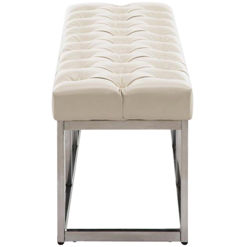 Banco Amun, imitación de cuero color crema E120