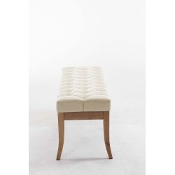 Banco Ramsés, imitación de cuero envejecido claro, color crema 120