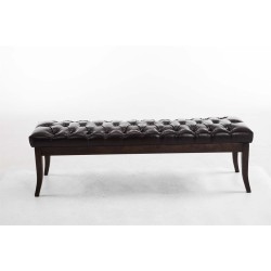 Banco Ramsés, imitación de cuero, marrón oscuro antiguo, 150