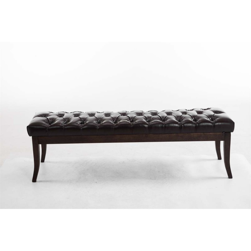 Banco Ramsés, imitación de cuero, marrón oscuro antiguo, 150