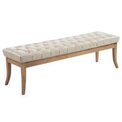 Banco Ramsés, imitación de cuero envejecido claro, 150 crema