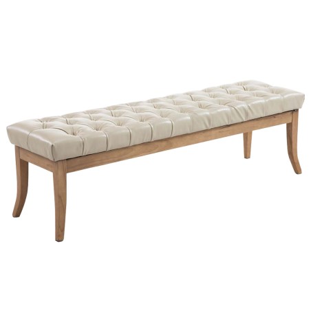 Banco Ramsés, imitación de cuero envejecido claro, 150 crema