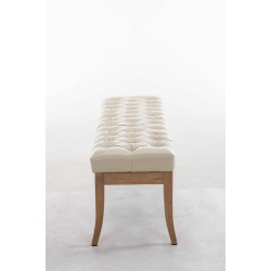 Banco Ramsés, imitación de cuero envejecido claro, 150 crema