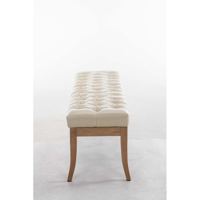 Banco Ramsés, imitación de cuero envejecido claro, 150 crema