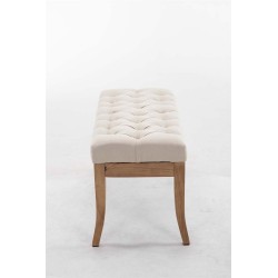 Banco Ramsés, tapizado antiguo de tela clara, 100% crema