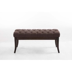 Banco Ramsés, tapizado antiguo oscuro, 100% marrón