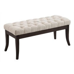 Banco Ramsés, tapizado antiguo oscuro, 100% crema