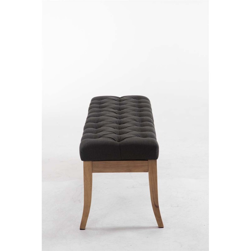 Banco Ramsés, tapizado antiguo claro, 120 cm, gris oscuro