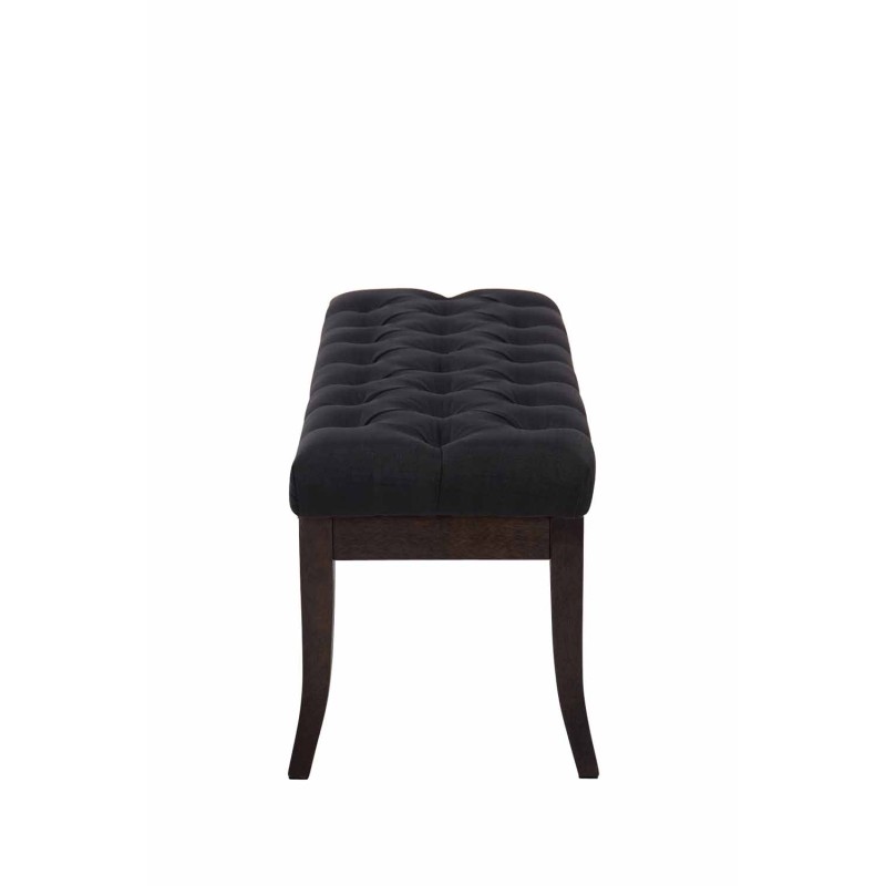 Banco Ramsés, tapizado en tela antigua oscura, 100 cm, negro