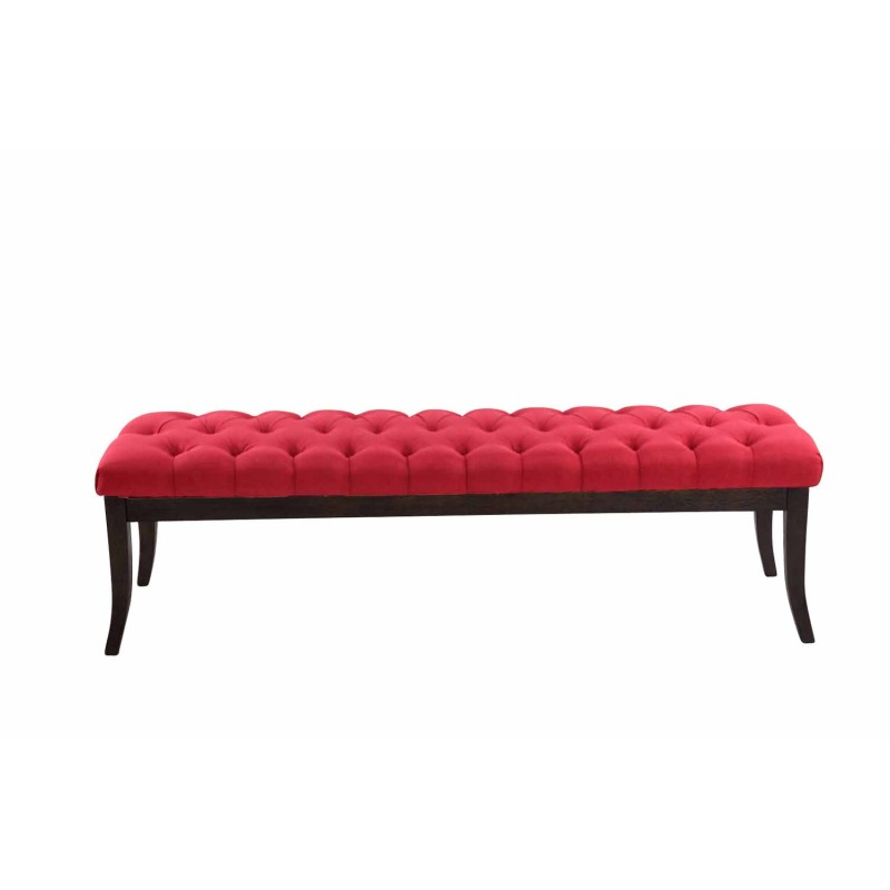 Banco Ramsés, tapizado antiguo oscuro, 150 cm, rojo