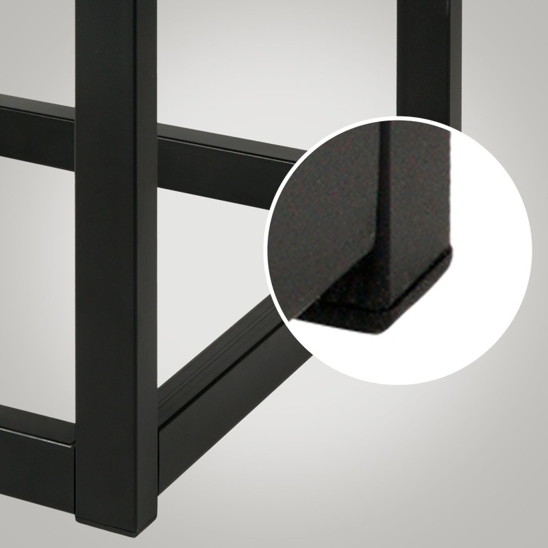 Banco Polson de terciopelo, negro, 150 cm, azul