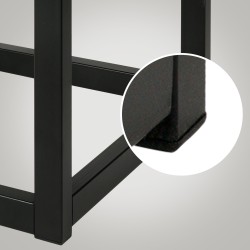 Banco Polson de terciopelo, negro, 150 cm, gris