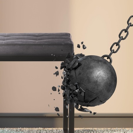 Banco Barci B, terciopelo, gris oscuro