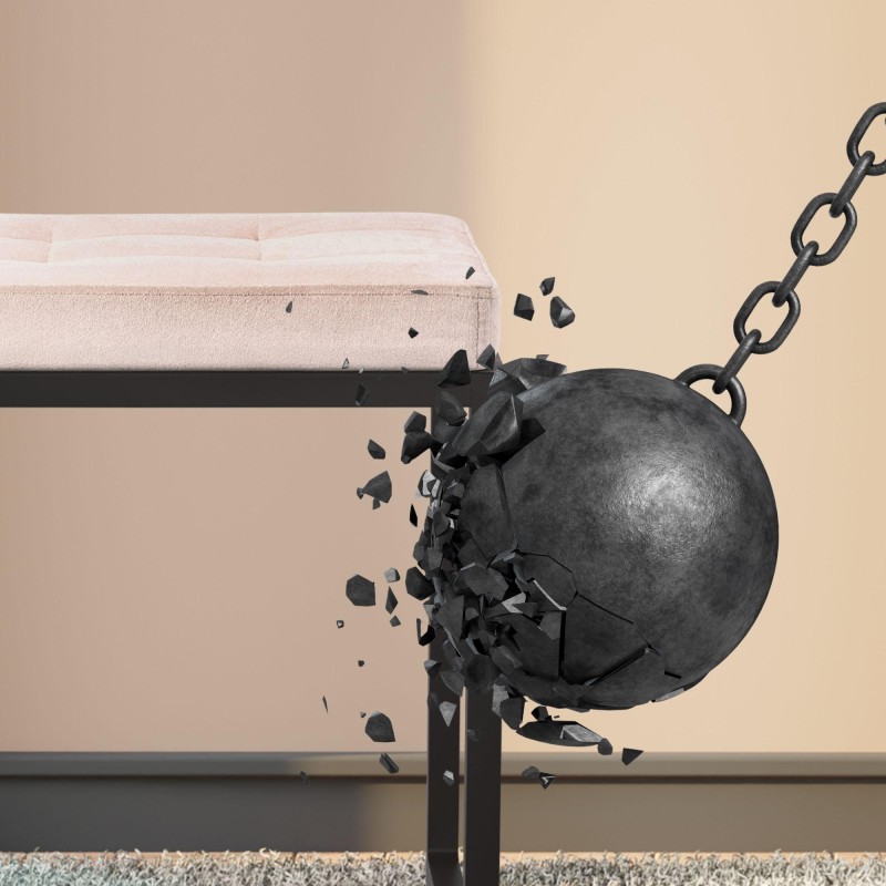 Banco Barci B en terciopelo color crema