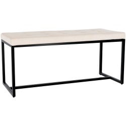 Banco Barci B en terciopelo color crema