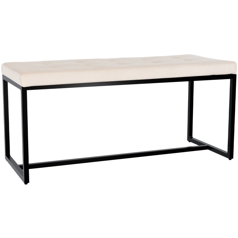 Banco Barci B en terciopelo color crema