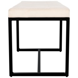 Banco Barci B en terciopelo color crema