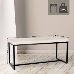 Banco Barci B en terciopelo color crema