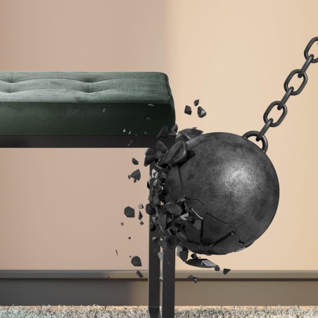 Banco Barci B en terciopelo verde