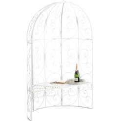 Pabellón semiabierto Rosie con banco blanco