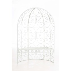 Pabellón semiabierto Rosie con banco blanco antiguo