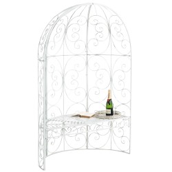 Pabellón semiabierto Rosie con banco blanco antiguo