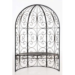 Pabellón semiabierto Rosie con banco de bronce