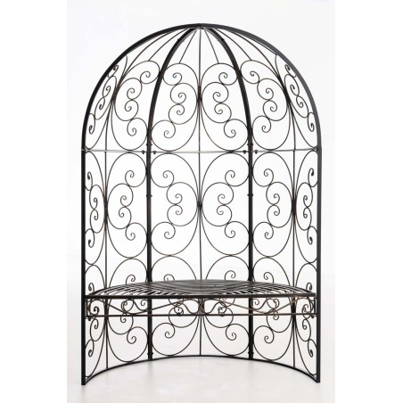 Pabellón semiabierto Rosie con banco de bronce