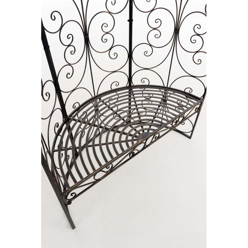 Pabellón semiabierto Rosie con banco de bronce