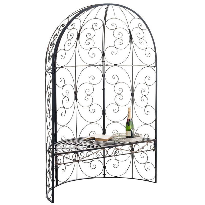 Pabellón semiabierto Rosie con banco de bronce