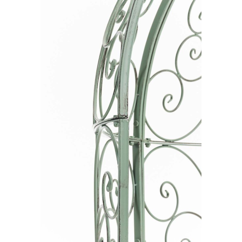 Pabellón semiabierto Rosie con banco verde antiguo