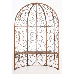 Pabellón semiabierto Rosie con banco marrón antiguo