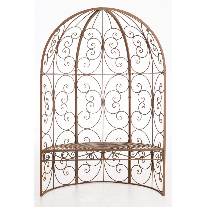 Pabellón semiabierto Rosie con banco marrón antiguo