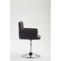 Sillón orejero Los Ángeles en piel sintética marrón