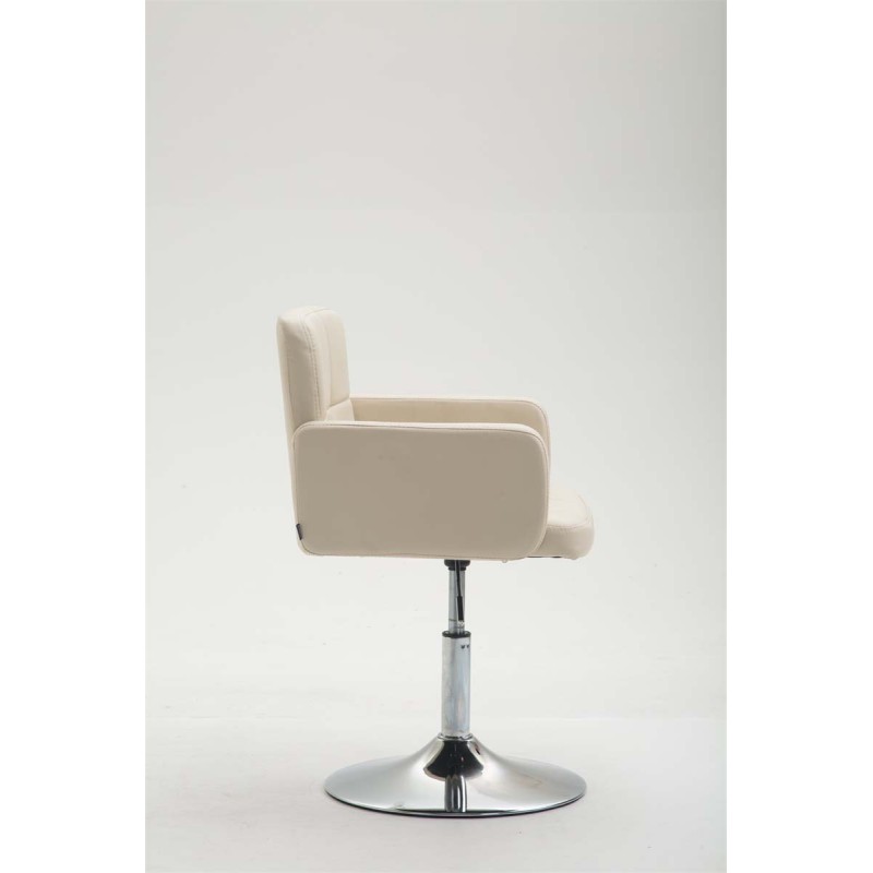 Sillón orejero Los Ángeles en piel sintética color crema