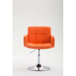 Sillón orejero Los Ángeles en piel sintética naranja