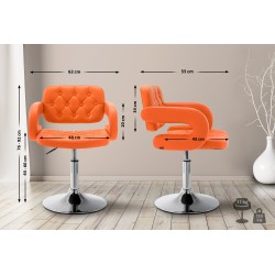 Sillón orejero Dublin en piel sintética naranja