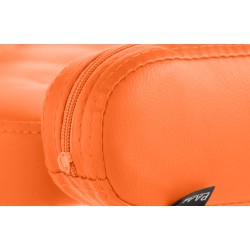 Sillón orejero Dublin en piel sintética naranja