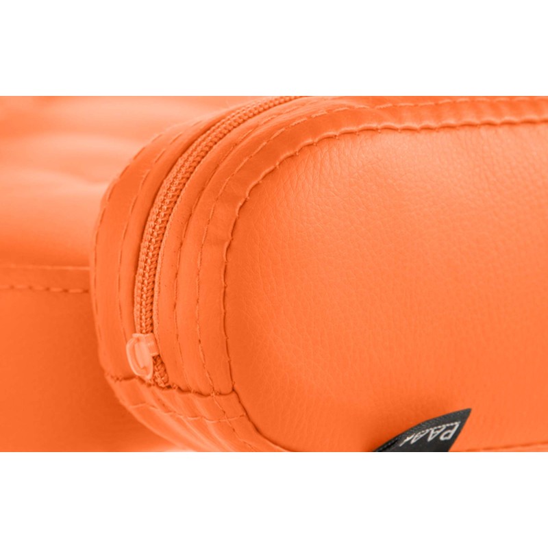 Sillón orejero Dublin en piel sintética naranja